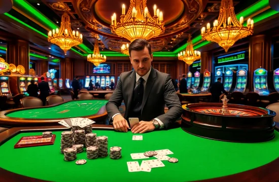 Link kp88 showcases an exciting casino scene with players and vibrant gaming elements.