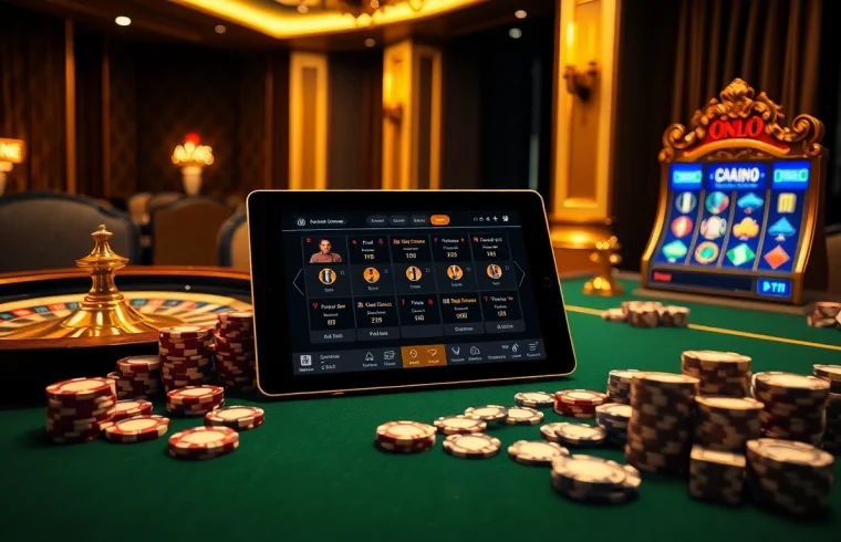 Experience the excitement of gambling with the elegant casino scene from https://go88.finance/, featuring poker and roulette.