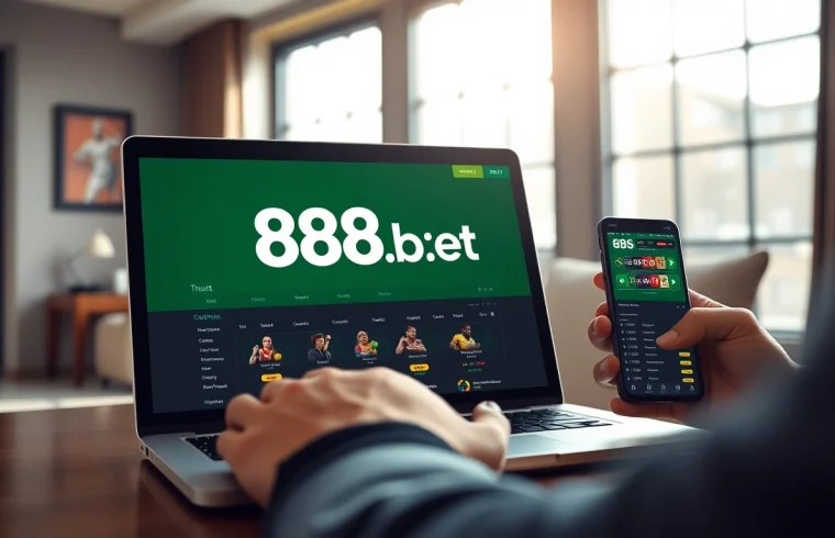 Dynamic interface of 888b.bet showcasing online betting excitement and user-friendly design.
